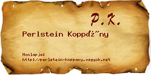 Perlstein Koppány névjegykártya